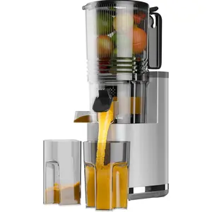 Cold Press Juicer, 6.5"  Feed Chute Juicer Machines, Hands-Free 350W Slow Masticating Juicer Machines with High Juice Yield for Whole Vegetables & Fruits, ,