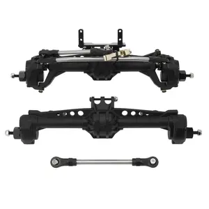 MEUS RACING SCX10 Axles Front & Rear Portal Axles for Axial SCX10 SCX10 II 1/10 RC Crawler Upgrade Pasrts, Nylon Axles with Steel Gears and Metal Bearings, Black