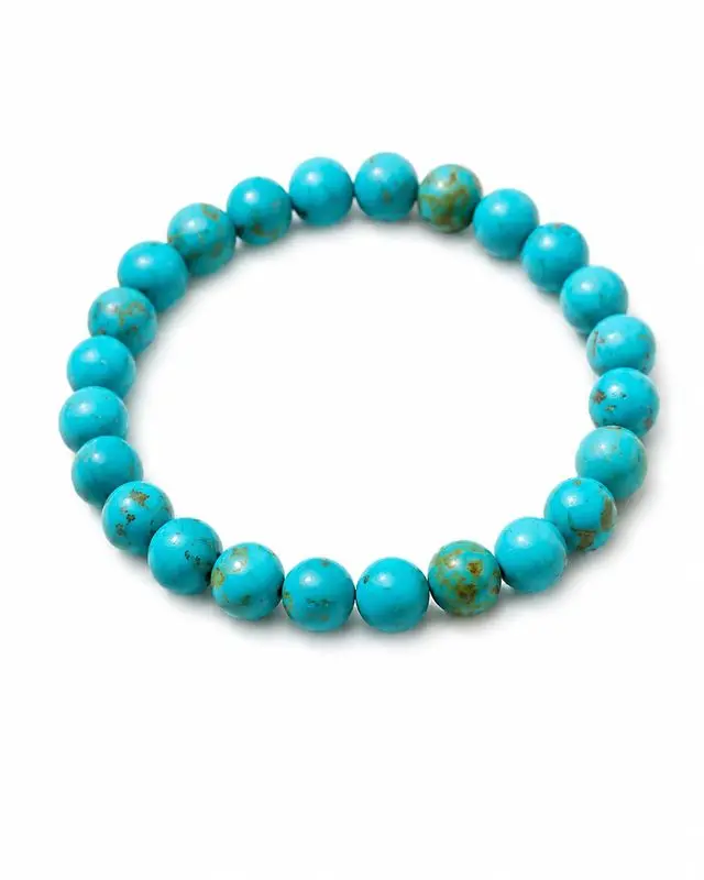 LEESHADE - Turquoise (Firoza) Natural Bracelet - Luck & Emotional Balance Stone - Supports Confidence, Communication & Calm - Mindfulness Crystal Jewelry - Sagittarius Pisces Gift
