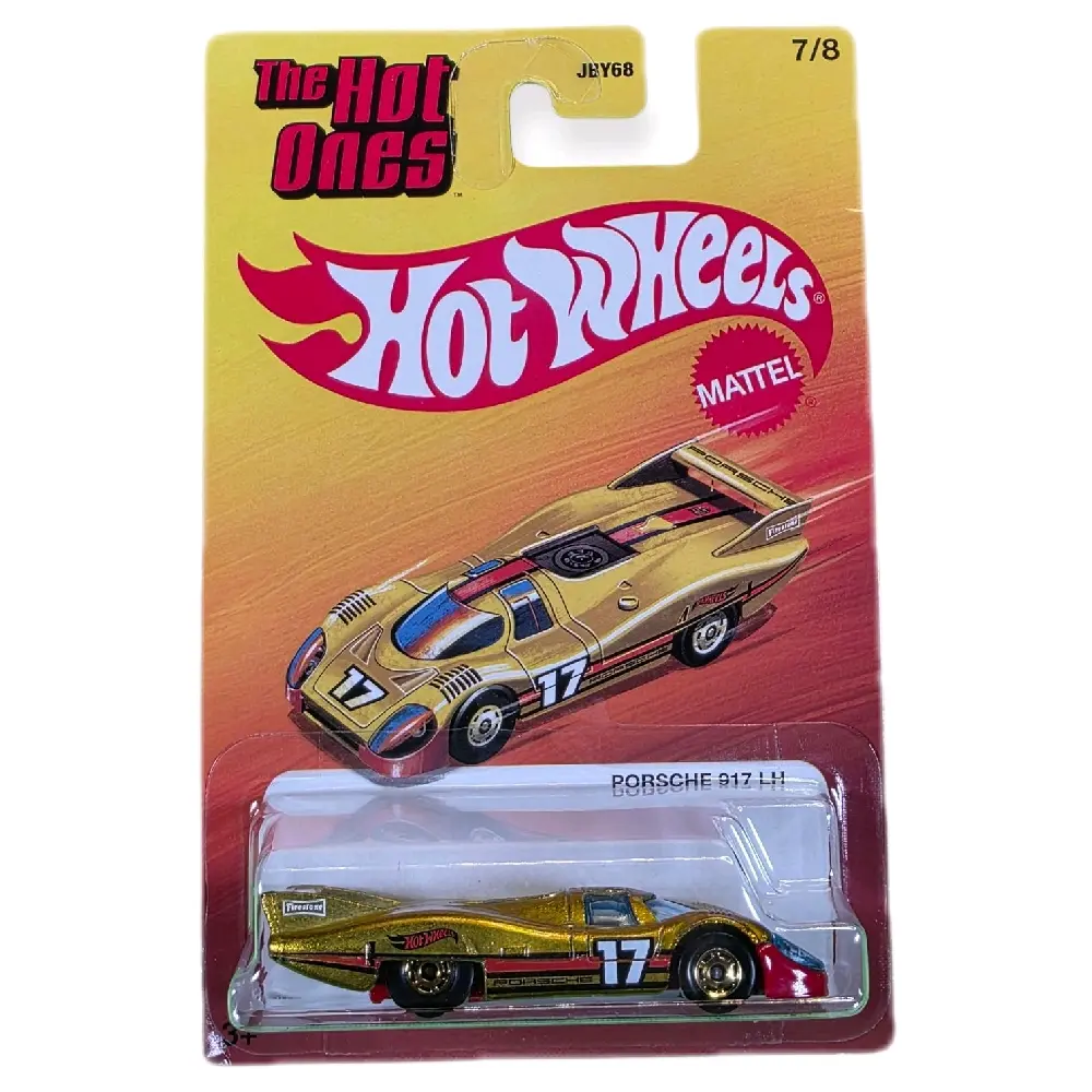 Hot Wheels The Hot Ones - Porsche 917 LH Diecast Metal Car, Gold-Yellow Color Collectible Model Car Toy