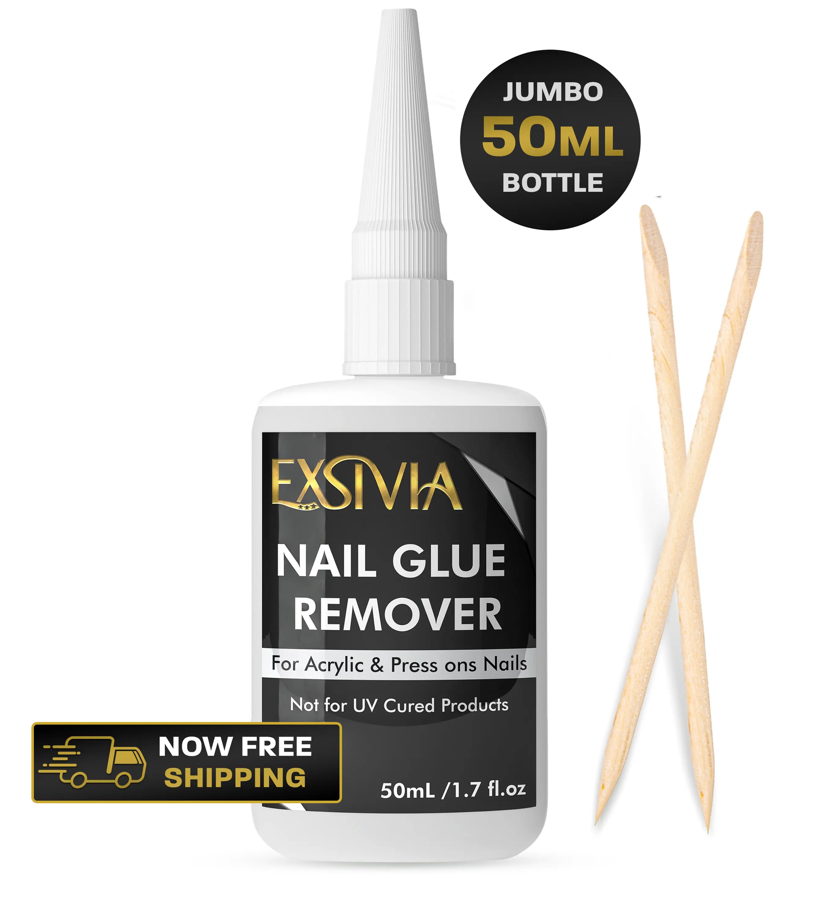 EXSIVIA Nail Glue Remover for Press-On Nails, Glue Residue Remover, 50mL Manicure EXSIVIA Nail Glue Remover for Press-On Nails, Glue Residue Remover, 50mL Manicure
