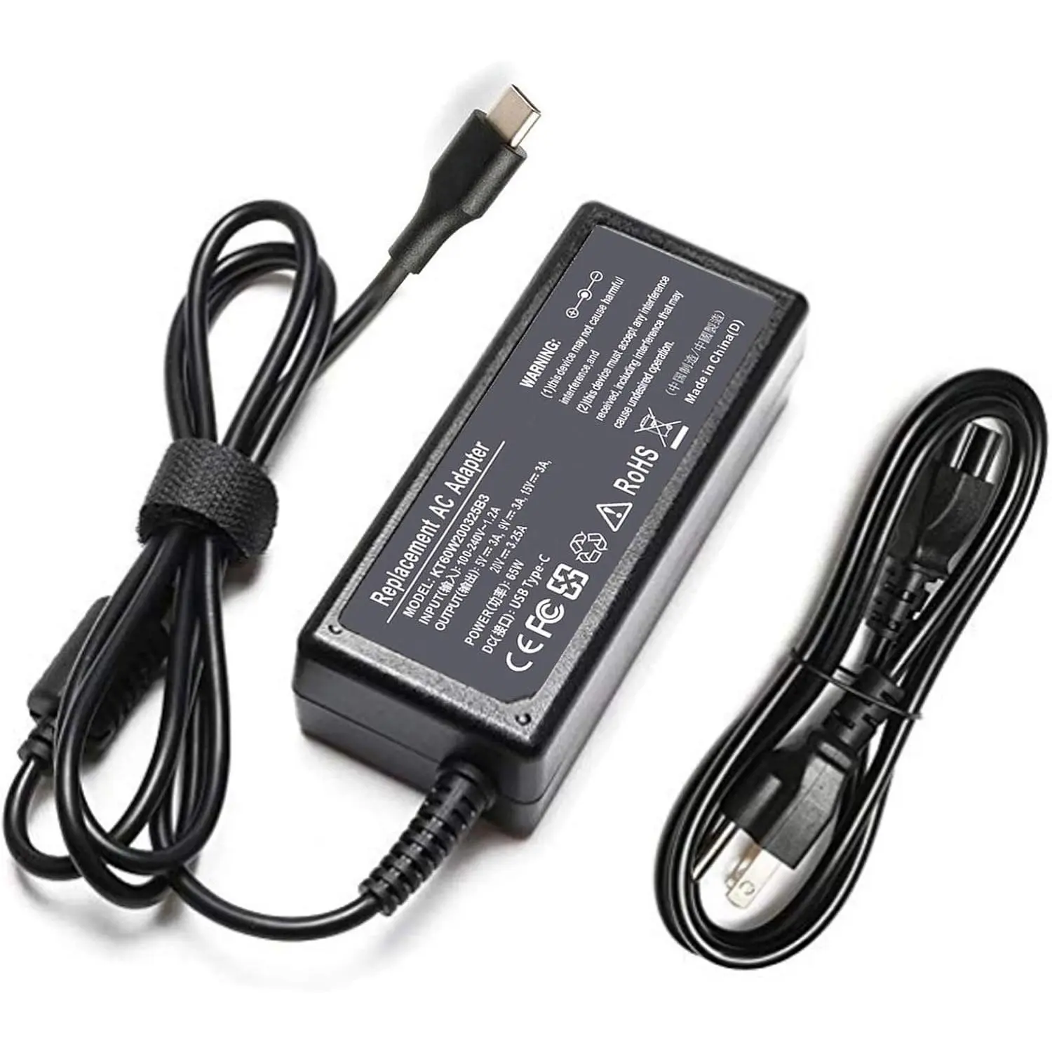 65W USB C Laptop Charger for Lenovo Thinkpad/Yoga/Chromebook for Dell Latitude 5000 5420 e5430 7420 2in1 Chromebook 3100 for HP Spectre x360, Envy, Chromebook, Elitebook x360, Elite x2