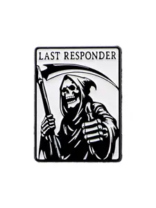 "Last responder" Vintage Halloween Skull Brooch Pin Clip, Punk Style Fashion Badge,Cartoon Accessory for Bags Clothes Hats, Perfect Gift for Her,Friends&Family