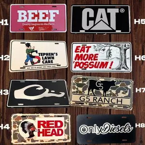 Retro Vintage Custom BEEF License Plate, Only Diesels License Plate, Eat More Possum, Drake License Plate, farm life, hunting, fishing