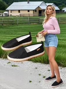 Women's Boho Style Espadrilles, Casual Comfortable Breathable Slip on Shoes for Daily Wear, Trendy All-match Sneakers for Women & Girls