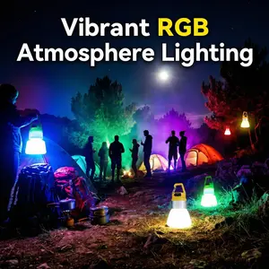 LED Outdoor Light, Portable Spotlight, 4 Lighting Modes, Tent Light with Clip Hook for Outdoor, Camping, Hiking, Backpacking, Fishing(Batteries Included)