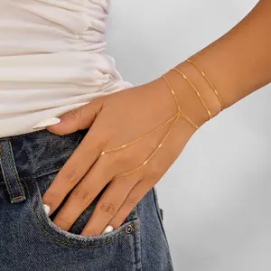 New popular European and American bracelet jewelry for women, cross-border niche versatile multi-layer simple bead finger chain, wholesale from manufacturer