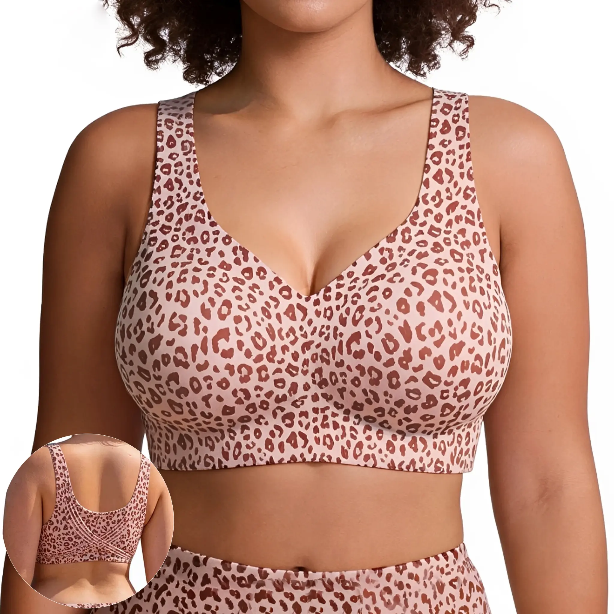 SOFT INTENTION Women's Seamless Bra Wireless Bra Full Coverage Push Up No Underwire Tshirt Comfortable Everyday Plus Size Friendly- Jelly