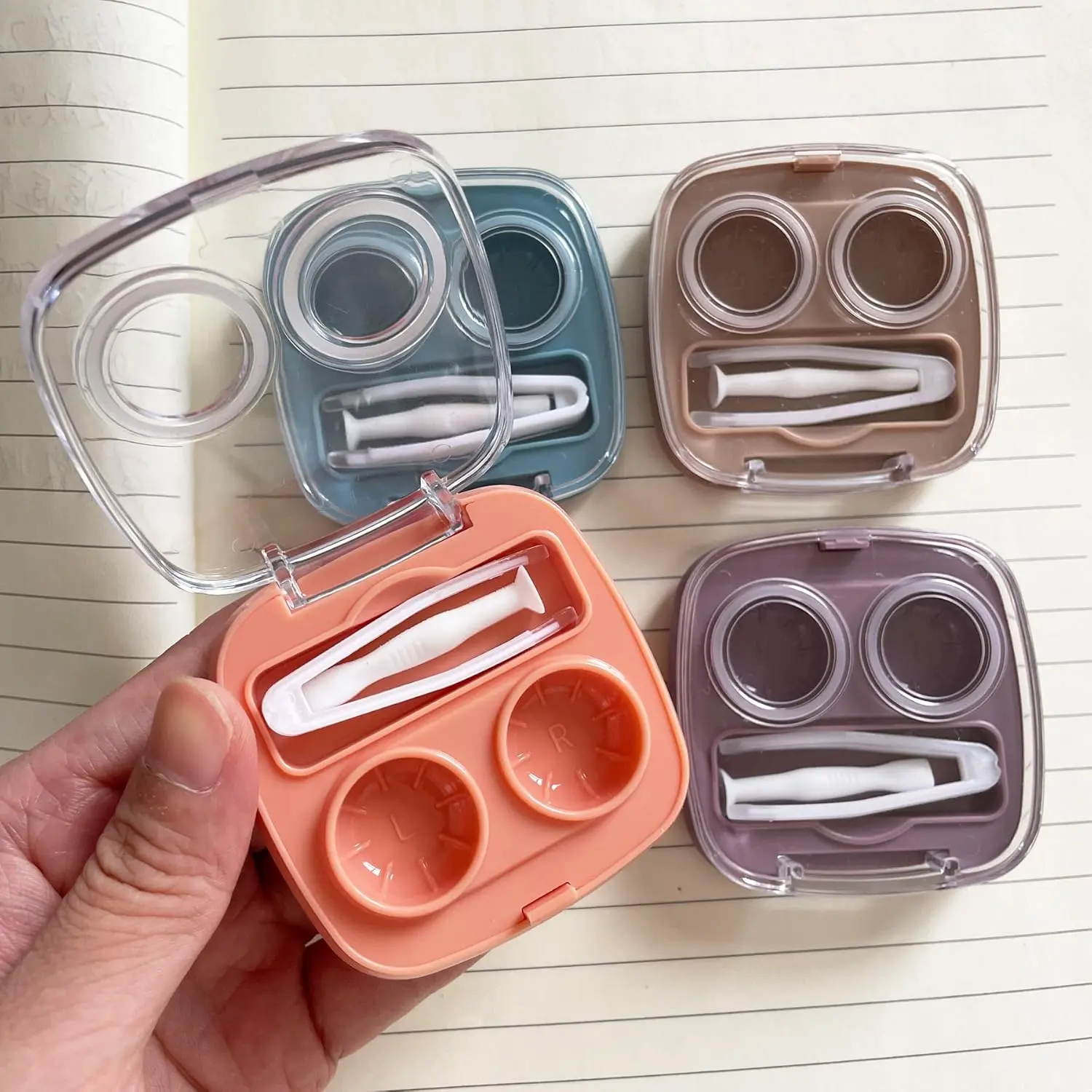 Blue, Beige, Orange, Purple