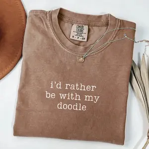 Comfort Colors I'd Rather Be With My Doodle Shirt, Doodle Dog Mom Shirt, Doodle Tshirt, Doodle Owner Gift, Funny Dog Mama Shirt, Doodle Gift - TrendWear USA