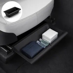 Spigen Under Seat Storage Box, Hidden Organizer Tray [Waterproof & Anti-Rattle] for 2025 2026 Tesla Model Y Juniper Accessories - 1 Pack
