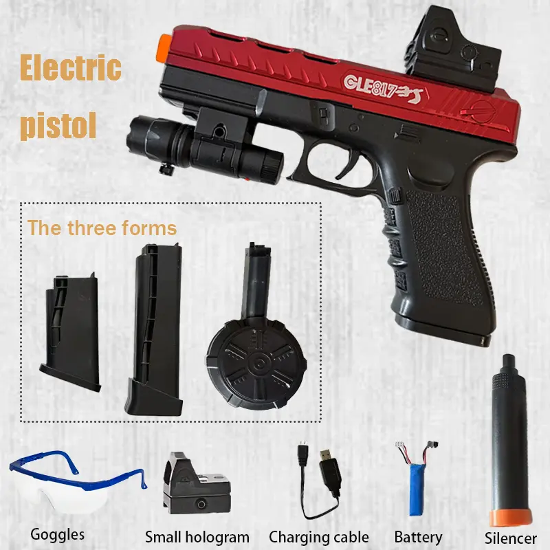 Blaster Gun,Electric Ball Blaster Pistol, High Gun Performance Cool Toy Gun, Rechargeable Splatter Ball Toys for Outdoor Activities Shooting Game Party Favors. Christmas and New Year Gifts