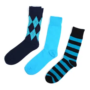 Fancy Multi Colored Socks Striped Gift Box (3 Pairs in Box)