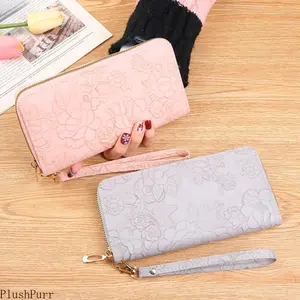 Women's 2026 Trendy Long-Zipper Clutch Wallet, Extra-Large Phone Pocket with Embossed Design, Slim Billfold with Cash Compartment, Minimalist Lightweight Purse for Daily Use, Shopping, Travel, Purses