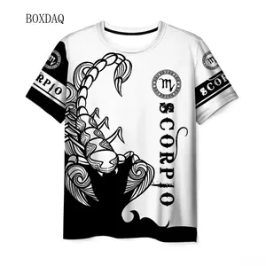 Short Sleeve Men'S 3D Print T-Shirts Summer Scorpion Abstract Pattern Street Style Man T Shirt Loose Casual Oversized Tops Tees