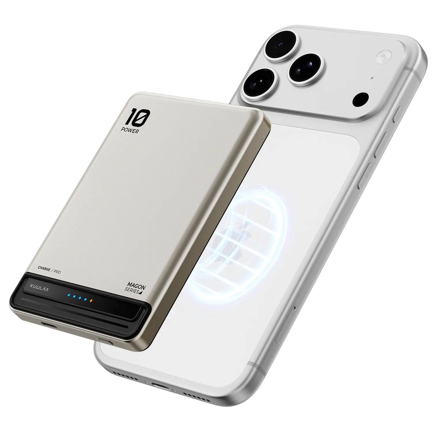KUULAA Magnetic Portable Charger - 0.5in Ultra Slim 10000mAh Battery Power Bank, 15W Wireless + 20W PD Mobile Accessories, Compatible for iPhone 17/16/15/14 & Samsung S24/S23, Usb-C