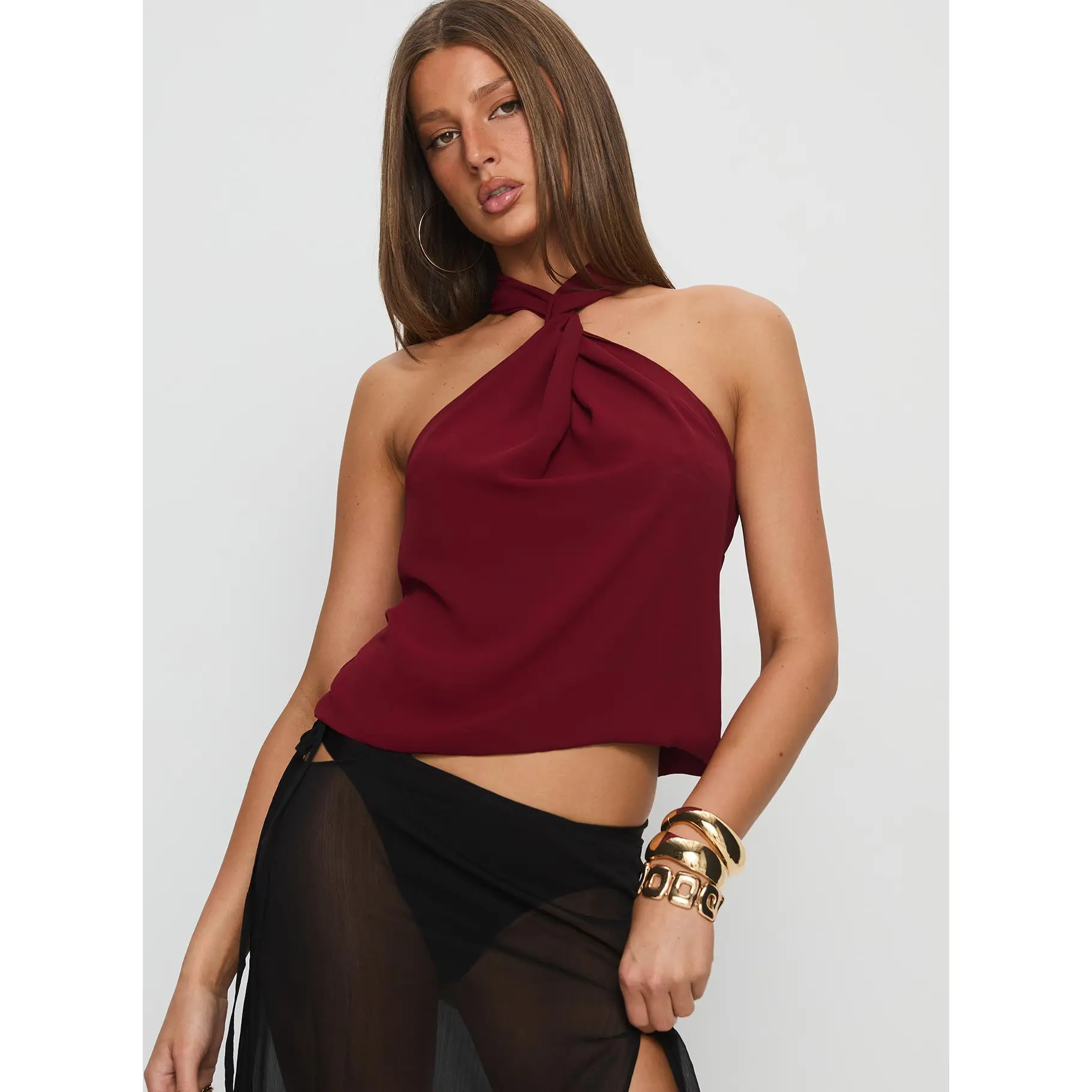 Adalynne Twist Front Top Red