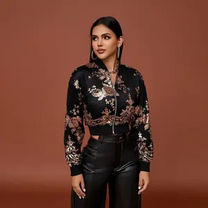 Women's Sexy Spice Style Sequins Short Skinny Long Sleeve Jacket