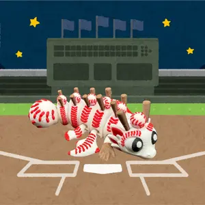 Baseball Flexi Dragon | 3D Printed Sports Dragon | Flexi Fidget | Baseball Gift for Players, Kids and Fans | Birthday Gift