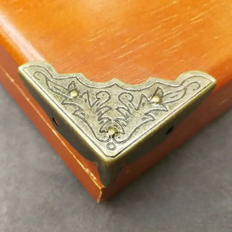 8pcs Antique Metal Finish Corner Protectors, Decorative Edge Guards for Jewelry Box, Gift Box, Wine Box, Wooden Furniture Protection