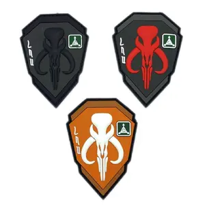 Mythosaur Skull Shield Patch [3PC Bundle -Hook Fastener - 3D-PVC Rubber-MTB4,5,6]
