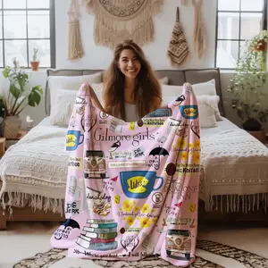 Soft Flannel Fleece Blanket for Sofa Bed Couch Travel Camping Office Chair, Warm Cozy Lightweight Throw Gift for Home Use, 1pc Gilmore Girls Design
