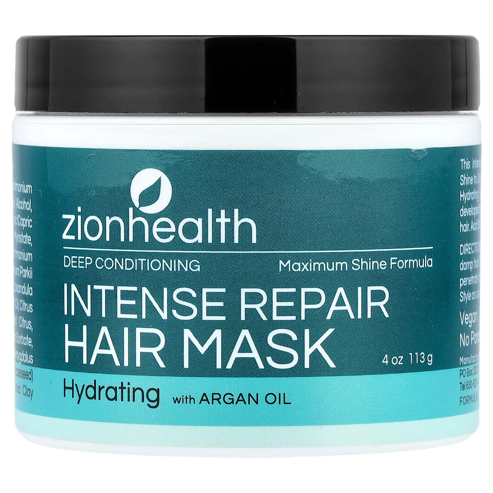 Zion Health Intense Repair Hair Mask, 4 oz (113 g)