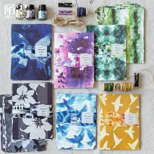 Momo Material Paper Paper Tie-Dye Series Retro Romantic Journal DIY Base Collage Decoration Material 6 Options