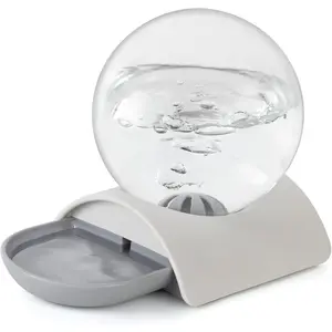 2.8L Automatic Gravity Pet Water Dispenser for Cats Dogs & Rabbit Detachable Water Dish Feeder with Spherical Waterer Bubble Grey