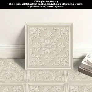 10 pieces of 2D flat PVC leather floor stickers, artistic and creative patterns, self-adhesive vinyl floor stickers, suitable for kitchen, bathroom, balcony, living room, bedroom floor and wall, Decorative Wall Sticker, Vinyl Decal