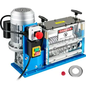 summervibes Motorized Electric Wire Stripping Machine, 370W Industrial Construction Tool, 0.06in-1.5in Strip Range, 75ft/min Speed, 11 Channels, 10 Blades + Extra Blade, Scrap Handling Tool for Copper & Aluminum Recycling, Construction Tools