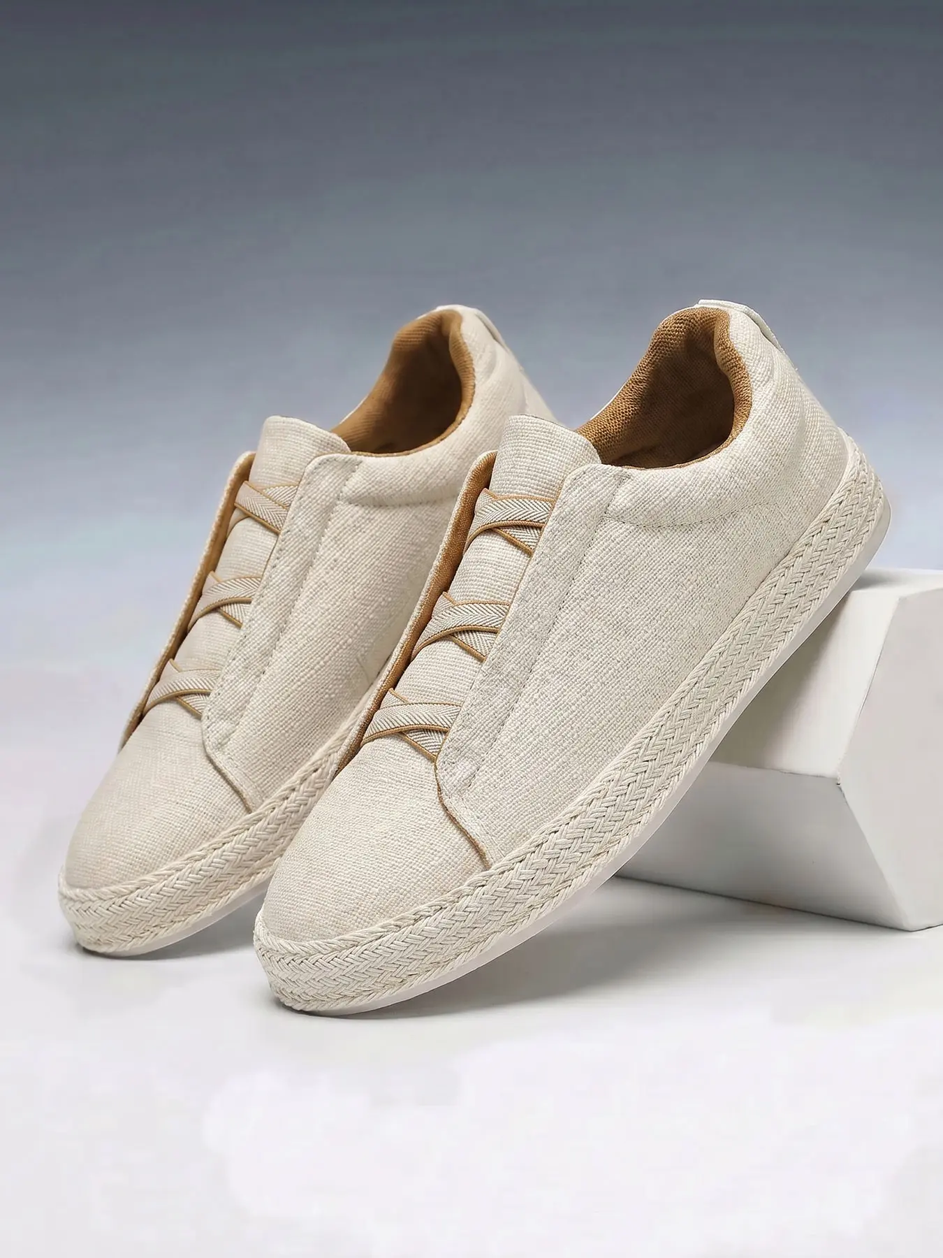 Men's Boho Knit Breathable Casual Fisherman Shoes, walking shoes, Straw Bottom Slip-On, Comfortable and Non-Irritating, Perfect for Daily Wear and Gifts