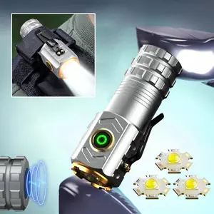 Rechargeable Mini 3 LED Outdoor Portable Flashlight with Clip Design Magnet , Modes for Hiking and Repair Lighting, Pocket Flashlights