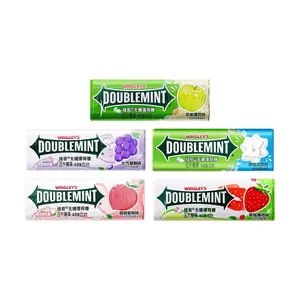 Wrigley's DOUBLEMINT Sugar-Free Mints Candy 5 Flavors Combo Pack - Jasmine Tea, Peach, Apple, Grape, Strawberry 23.8g x 5 Boxes for On-the-Go Freshness
