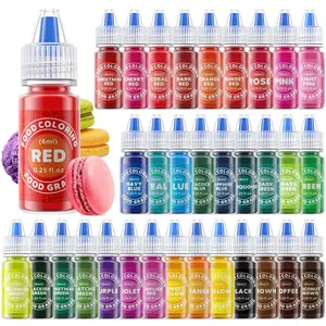 Food Coloring Liquid Grade Vibrant Kit 33pcs for Baking,Frosting,Cookies,Cake Decorating & DIY Crafting Supplies (0.25 oz Bottle) Nata Bake Cream