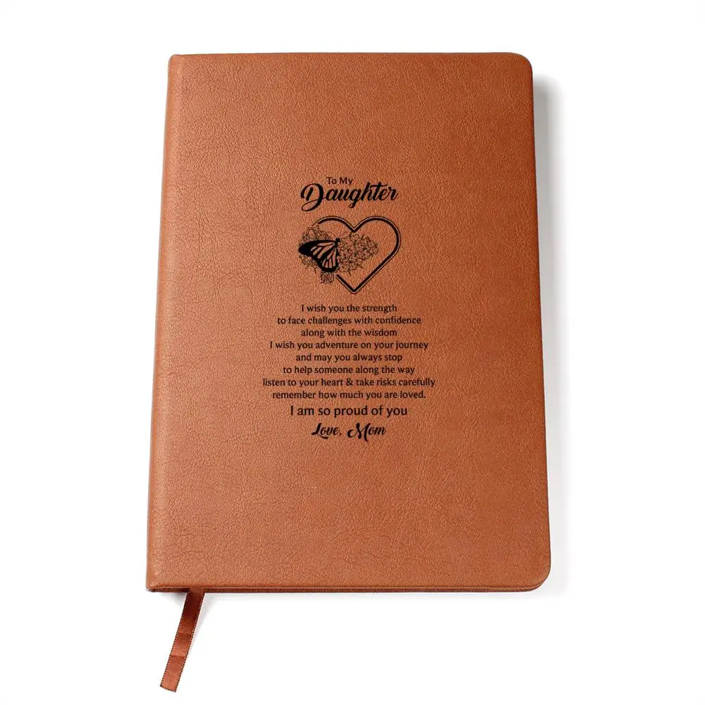 To My Daughter Leather Journal from Mom – Inspirational Notebook Gift for Daughter, Birthday Keepsake
