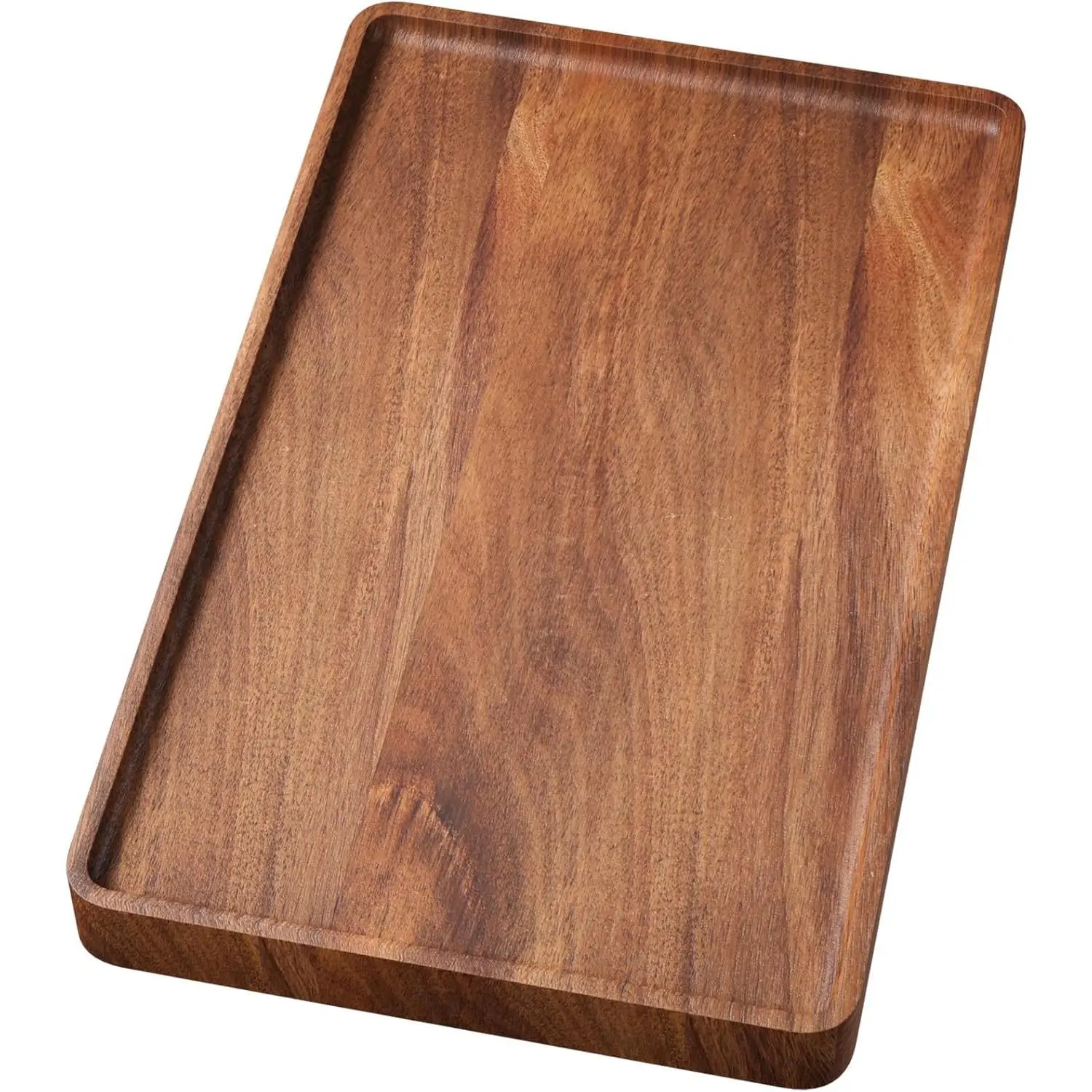 VERTORGAN Acacia Wood Serving Tray,15.8x9.8 Inch Decorative Trays Platter for Coffee Table,Living Room,Bar,Party,Mini Charcuterie Boards Cheese Board,Home Decor