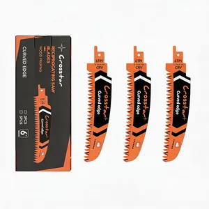 Crosstar 6 Inch Japanese Teeth Arc Edge Reciprocating Saw Blades - 6TPI Wood Pruning Blades for Tree Trimming, Branch Cutting, 3-Pack