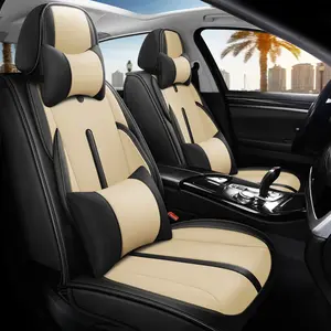 Luxury Breathable Car Seat Covers with Storage Pockets, All-Round Protection Auto Seat Covers Premium PU Napa Leather Set Bag   Cars, SUVs, Sedan    Truck  Ford F-150  Waterproof Thicken Upgraded