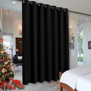 Blackout Thermal Blind Curtains, Noise Barrier for Nursery, for Door//Room Divider, 7 ft Tall x 8.3 ft Wide, Black, 1 Panel