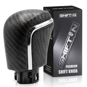 Black Carbon Leather Gear Shift Knob Stick Shifter for Toyota Camry 2018-2026, Avalon 2019-2022, Corolla Cross 2020-2026, Yaris 2021-2025 | Fits SE XSE X-LE FX Hybrid PT45A-03210 NightShade
