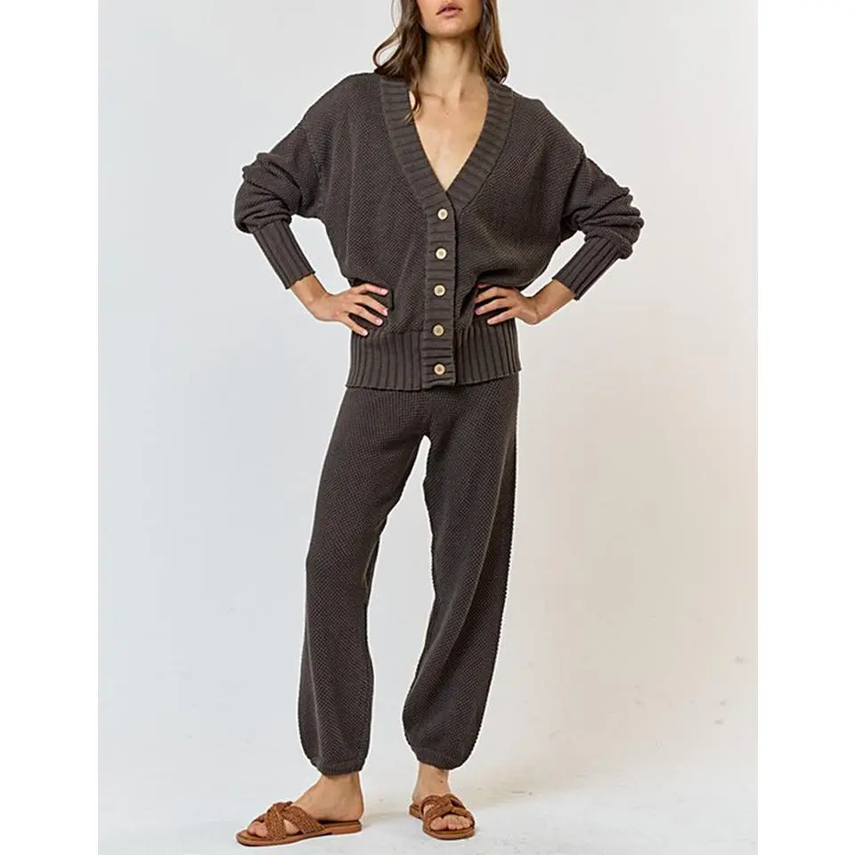Heidi Charcoal Knit Jogger Pants