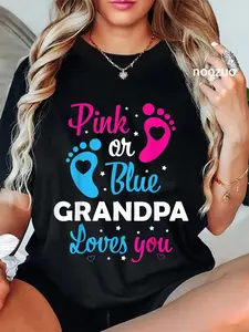 100% Cotton Unisex Gender Reveal Grandpa Grandfather Family T-Shirt Casual Top