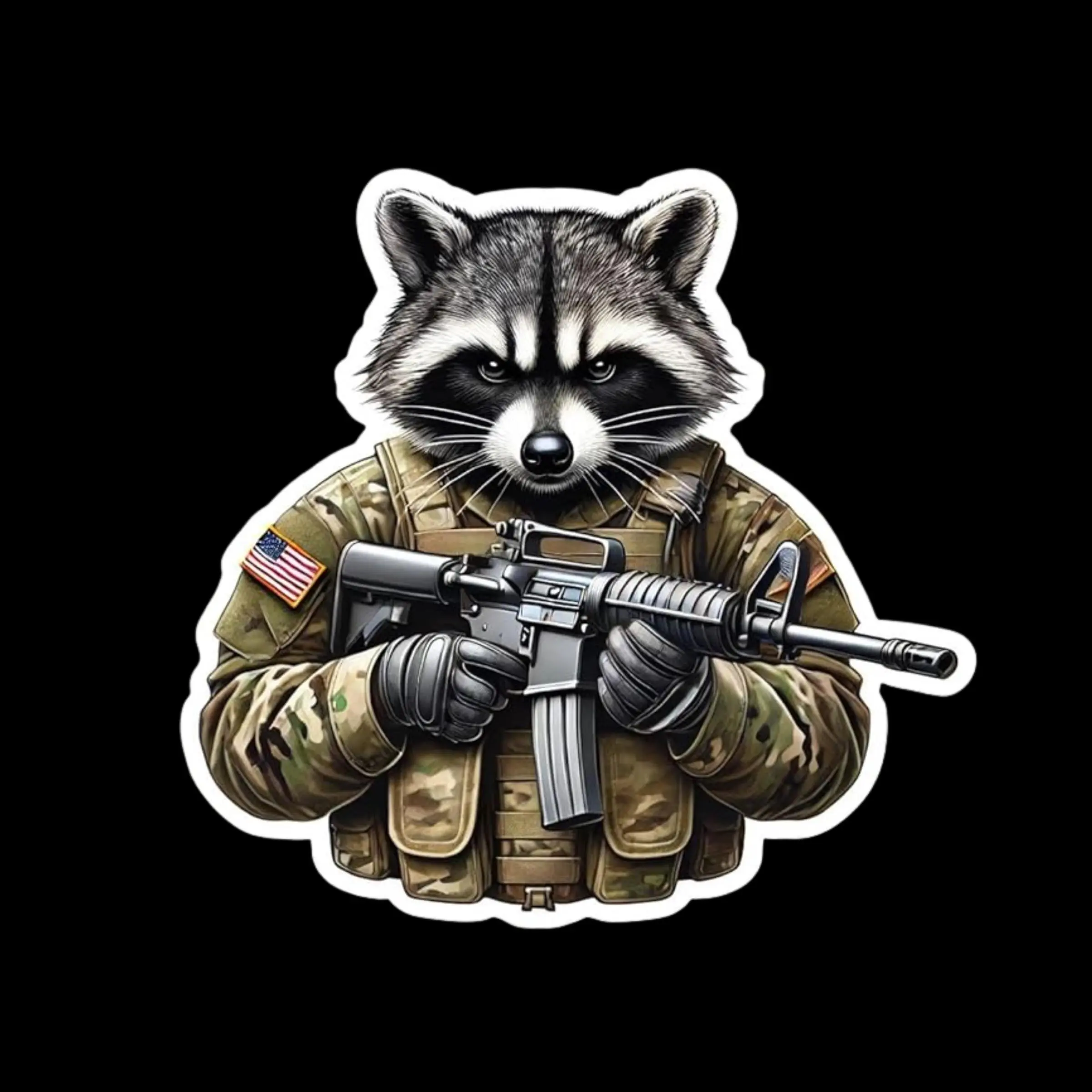 Tactical Racoons Tactical Raccoon Soldier Sticker - Durable Vinyl Decal - TikTok Shop