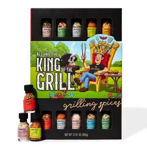 Smokehouse by Thoughtfully, Gourmet Ultimate Grilling Spice Set with Father’s Day Wrap, Includes 20 BBQ Seasonings & Rubs Like Chili Garlic, Italian, and Cajun, Gift for Dad