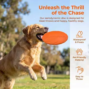 Durable Chew-Resistant Dog Flying Disc - Easy to Spot Pet Frisbee for High Energy Play, Beach Days & Lake Trips, Outdoor Dog & Puppy Toy Supplies