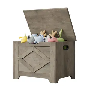 Garvee Storage Chest Garvee 60 cm, Wooden Bench with Safety Hinges, Easy to Assemble, Large Shoe Rack for Entrance, Living Room, and Bedroom