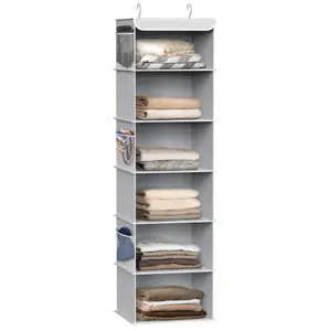 Simple Houseware 6 Shelf Hanging Closet Organizer, Gray