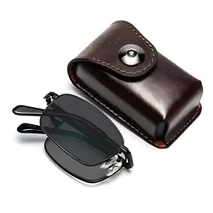 Foldable photochromic color-changing reading glasses for men and women with automatic zoom progressive multifocal near and far use reading glasses with color-changing lenses