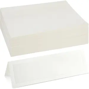 Foldover Place Cards - Printable Cardstock for Inkjet & Laser - Wedding Seating Chart & Buffet Label - Table Name Card & Name Tag - 3.5 x 11 in, White, Pack of 60